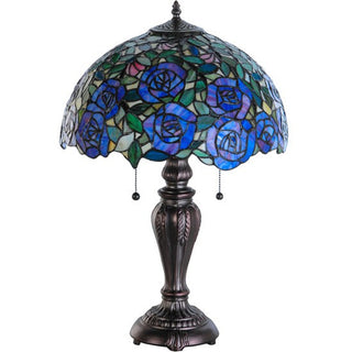 Stained Glass 24"H Rosebush Table Lamp