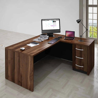 Casa MareATLAS 79″ Modern Home & Office Furniture Desk Brown & BlackATLAS-79LBG-R-SAloha Habitat