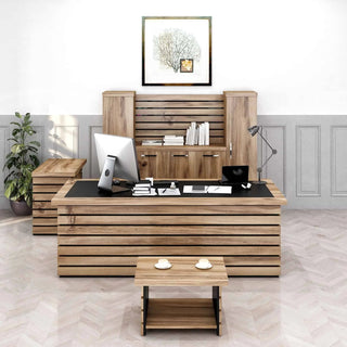 Casa MareELISE 87″ Modern Home & Office Furniture Desk Rustic Brown & BlackELISE-87RBB-SAloha Habitat
