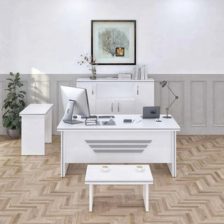 Casa MareNEWSTAR 71″ Modern Home & Office Furniture Desk White & Metallic GrayNEWSTAR-71W-SAloha Habitat
