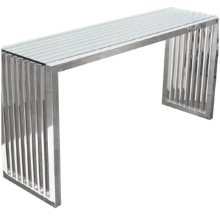 Diamond SofaSOHO Rectangular Stainless Steel Console Table w/ Clear, Tempered Glass TopSOHOCSSTAloha Habitat