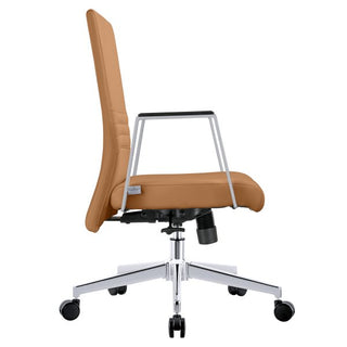 LeisureModAleen Office Chair in Upholstered Leather and Iron Frame with Swivel and TiltAO19LBRLAloha Habitat