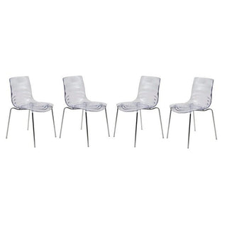 LeisureModLeisureMod | Astor Water Ripple Design Dining Chair Set of 4 | AC20OR4AC20CL4Aloha Habitat