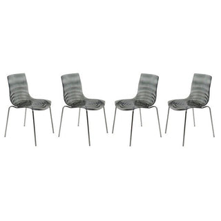 LeisureModLeisureMod | Astor Water Ripple Design Dining Chair Set of 4 | AC20OR4AC20TBL4Aloha Habitat