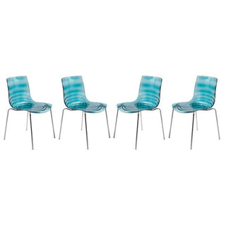 LeisureModLeisureMod | Astor Water Ripple Design Dining Chair Set of 4 | AC20OR4AC20TBU4Aloha Habitat