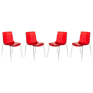 LeisureModLeisureMod | Astor Water Ripple Design Dining Chair Set of 4 | AC20OR4AC20TR4Aloha Habitat