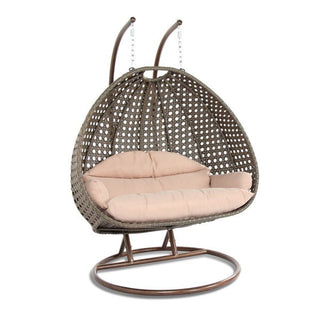 LeisureModLeisureMod | Beige Wicker Hanging 2 person Egg Swing Chair | ESCBG-57ESC57BGAloha Habitat