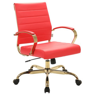 LeisureModLeisureMod | Benmar Home Leather Office Chair With Gold Frame | BOG19BOG19RLAloha Habitat