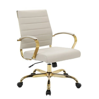 LeisureModLeisureMod | Benmar Home Leather Office Chair With Gold Frame | BOG19BOG19TLAloha Habitat