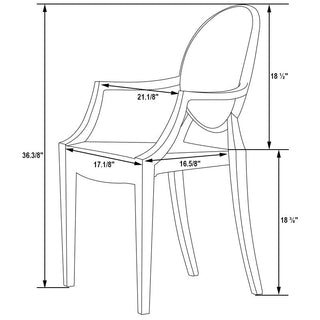 LeisureModLeisureMod | Carroll Modern Acrylic Dining Side Chair, Set of 4 | GC22CL4GC22CL4Aloha Habitat