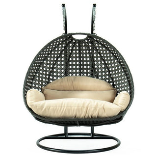 LeisureModLeisureMod | Charcoal Wicker Hanging 2 person Egg Swing Chair | ESCCH-57ESCCH-57BGAloha Habitat