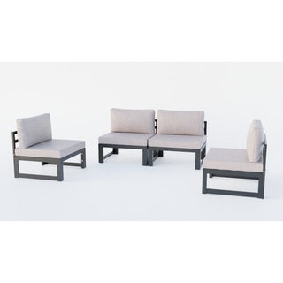 LeisureModLeisureMod | Chelsea 4-Piece Middle Patio Chairs Black Aluminum With Cushions | CSBL-4CSBL-4BGAloha Habitat