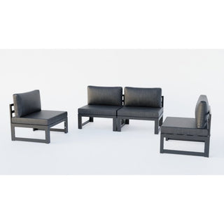 LeisureModLeisureMod | Chelsea 4-Piece Middle Patio Chairs Black Aluminum With Cushions | CSBL-4CSBL-4BLAloha Habitat