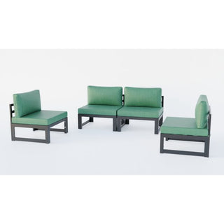 LeisureModLeisureMod | Chelsea 4-Piece Middle Patio Chairs Black Aluminum With Cushions | CSBL-4CSBL-4GAloha Habitat