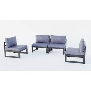 LeisureModLeisureMod | Chelsea 4-Piece Middle Patio Chairs Black Aluminum With Cushions | CSBL-4CSBL-4LBUAloha Habitat