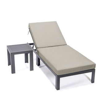 LeisureModLeisureMod | Chelsea Modern Outdoor Chaise Lounge Chair Set of 2 With Side Table & Cushions | CLTBL-77CLTBL-77BGAloha Habitat