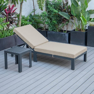 LeisureModLeisureMod | Chelsea Modern Outdoor Chaise Lounge Chair Set of 2 With Side Table & Cushions | CLTBL-77CLTBL-77BGAloha Habitat