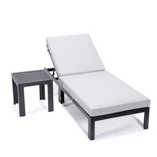 LeisureModLeisureMod | Chelsea Modern Outdoor Chaise Lounge Chair Set of 2 With Side Table & Cushions | CLTBL-77CLTBL-77LGRAloha Habitat