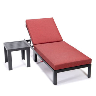 LeisureModLeisureMod | Chelsea Modern Outdoor Chaise Lounge Chair Set of 2 With Side Table & Cushions | CLTBL-77CLTBL-77RAloha Habitat