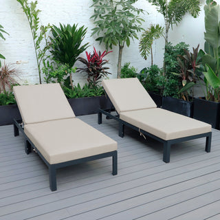 LeisureModLeisureMod | Chelsea Modern Outdoor Chaise Lounge Chair With Cushions Set of 2 | CLBL-77R2CLBL-77BG2Aloha Habitat