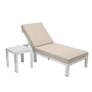 LeisureModLeisureMod | Chelsea Modern Outdoor Weathered Grey Chaise Lounge Chair Set of 2 With Side Table & Cushions | CLTWGR-77CLTWGR-77BGAloha Habitat