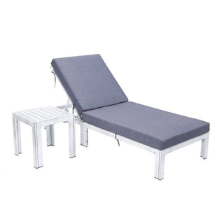 LeisureModLeisureMod | Chelsea Modern Outdoor Weathered Grey Chaise Lounge Chair Set of 2 With Side Table & Cushions | CLTWGR-77CLTWGR-77BUAloha Habitat
