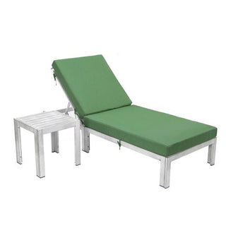 LeisureModLeisureMod | Chelsea Modern Outdoor Weathered Grey Chaise Lounge Chair Set of 2 With Side Table & Cushions | CLTWGR-77CLTWGR-77GAloha Habitat
