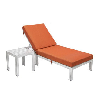LeisureModLeisureMod | Chelsea Modern Outdoor Weathered Grey Chaise Lounge Chair Set of 2 With Side Table & Cushions | CLTWGR-77CLTWGR-77ORAloha Habitat