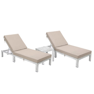 LeisureModLeisureMod | Chelsea Modern Outdoor Weathered Grey Chaise Lounge Chair Set of 2 With Side Table & Cushions | CLTWGR-77R2CLTWGR-77R2Aloha Habitat