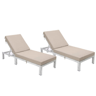 LeisureModLeisureMod | Chelsea Modern Outdoor Weathered Grey Chaise Lounge Chair With Cushions Set of 2 | CLWGR-77R2CLWGR-77BG2Aloha Habitat