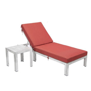 LeisureModLeisureMod | Chelsea Modern Outdoor Weathered Grey Chaise Lounge Chair With Side Table & Cushions | CLTWGR-77CLTWGR-77RAloha Habitat