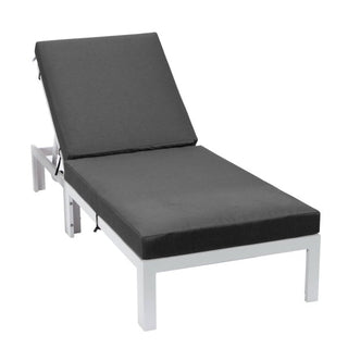 LeisureModLeisureMod | Chelsea Modern Outdoor White Chaise Lounge Chair With Cushions | CLW-77CLW-77BLAloha Habitat