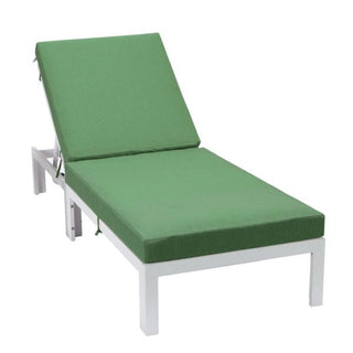 LeisureModLeisureMod | Chelsea Modern Outdoor White Chaise Lounge Chair With Cushions | CLW-77CLW-77GAloha Habitat