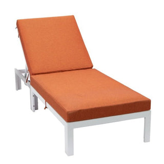 LeisureModLeisureMod | Chelsea Modern Outdoor White Chaise Lounge Chair With Cushions | CLW-77CLW-77ORAloha Habitat