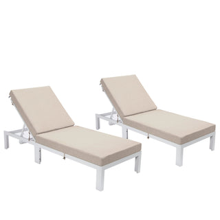 LeisureModLeisureMod | Chelsea Modern Outdoor White Chaise Lounge Chair With Cushions Set of 2 | CLW-77R2CLW-77BG2Aloha Habitat