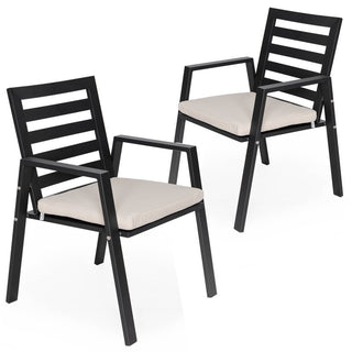 LeisureModLeisureMod | Chelsea Modern Patio Dining Armchair in Aluminum with Removable Cushions Set of 2 | CC20BL-OR2CC20BL-BG2Aloha Habitat