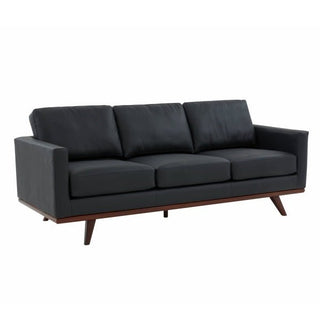 LeisureModLeisureMod | Chester Modern Leather Sofa With Birch Wood Base | CS83CS83BL-LAloha Habitat