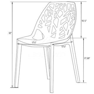 LeisureModLeisureMod | Cornelia Modern Spring Cut-Out Tree Design Stackable Dining Chair | C18TBU4C18TBL4Aloha Habitat