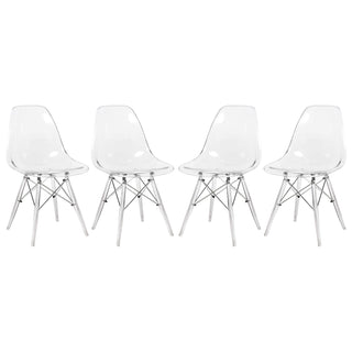 LeisureModLeisureMod | Dover Molded Side Chair with Acrylic Base, Set of 4 | EPC19WR4EPC19CL4Aloha Habitat