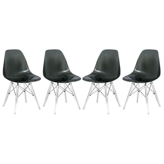 LeisureModLeisureMod | Dover Molded Side Chair with Acrylic Base, Set of 4 | EPC19WR4EPC19TBL4Aloha Habitat
