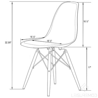LeisureModLeisureMod | Dover Molded Side Chair with Acrylic Base, Set of 4 | EPC19WR4EPC19TBU4Aloha Habitat