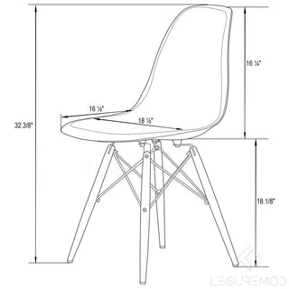LeisureModLeisureMod | Dover Plastic Molded Dining Side Chair, Set of 4 | EP19WR4EP19WBU4Aloha Habitat