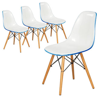 LeisureModLeisureMod | Dover Plastic Molded Dining Side Chair, Set of 4 | EP19WR4EP19WBU4Aloha Habitat