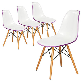 LeisureModLeisureMod | Dover Plastic Molded Dining Side Chair, Set of 4 | EP19WR4EP19WPR4Aloha Habitat