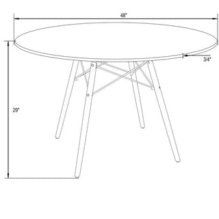 LeisureModLeisureMod | Dover Round Glass Top Dining Table W/ Natural Wood Eiffel Base | EP47CLTREP47CLTRAloha Habitat
