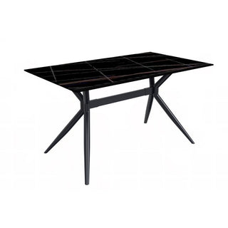 LeisureModLeisureMod | Elega Series Black Stainless Steel Dining Table 55 With Sintered Stone Top | ETBL-55ETBL-55BLG-SAloha Habitat