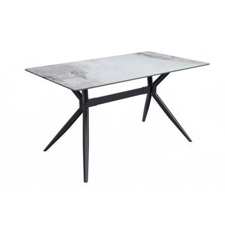 LeisureModLeisureMod | Elega Series Black Stainless Steel Dining Table 55 With Sintered Stone Top | ETBL-55ETBL-55PGR-SAloha Habitat