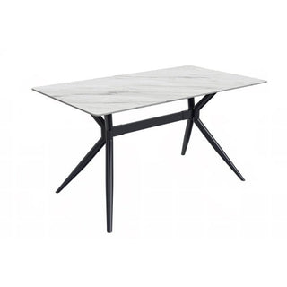 LeisureModLeisureMod | Elega Series Black Stainless Steel Dining Table 55 With Sintered Stone Top | ETBL-55ETBL-55W-SAloha Habitat