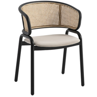 LeisureModLeisuremod | Ervilla Modern Dining Chair With Stainless Steel Legs Velvet Seat and Wicker Back | EC20NBU4EC20BG4Aloha Habitat