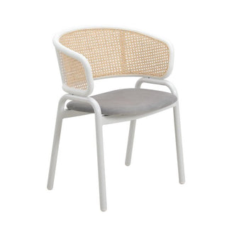 LeisureModLeisuremod | Ervilla Modern Dining Chair with White Powder Coated Steel Legs and Wicker Back, Set of 4 | ECW-20ECW-20GRAloha Habitat